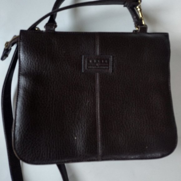 Relic By Fossil Handmade Pebble Leather Brown Satchel Shoulder Bag Purse - Picture 3 of 8